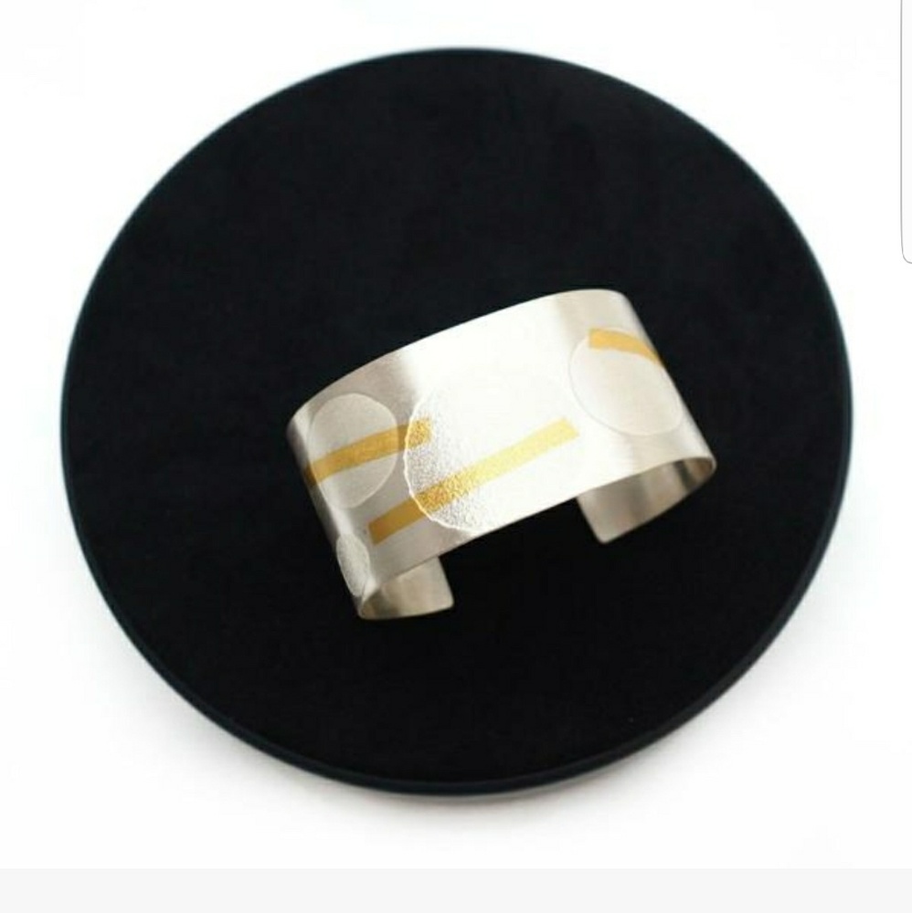 Kesta Creations 925 Silver and 24kt Gold Bangle